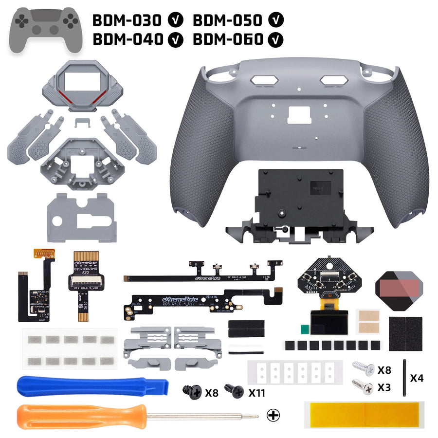 Kit de boutons arrière eXtremeRate SPARK pour manette PS5, Gris classique — visuel 31