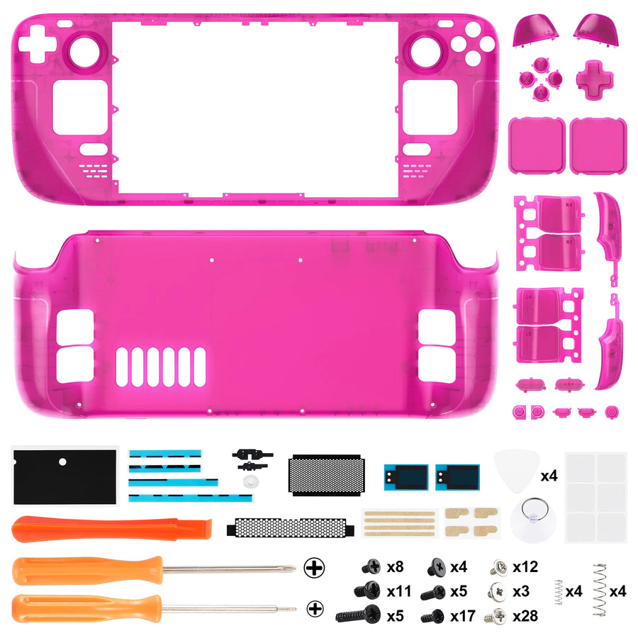 Coque complète eXtremeRate pour Steam Deck LCD, coloris rose bonbon translucide — visuel 35