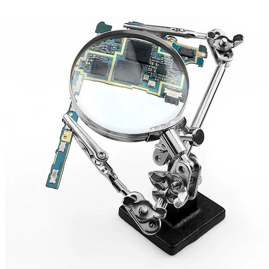 Support loupe 5X FEITA TE-805 troisième main avec pinces crocodile pour la soudure de consoles rétro — visuel 3