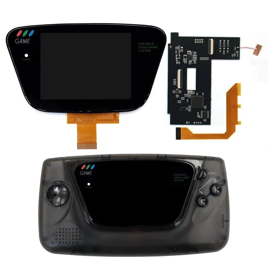 Kit écran IPS Game Gear avec coque noir translucide