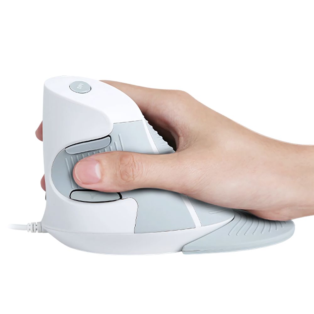 Souris Ergonomique Blanc avec prise en main cote gauche