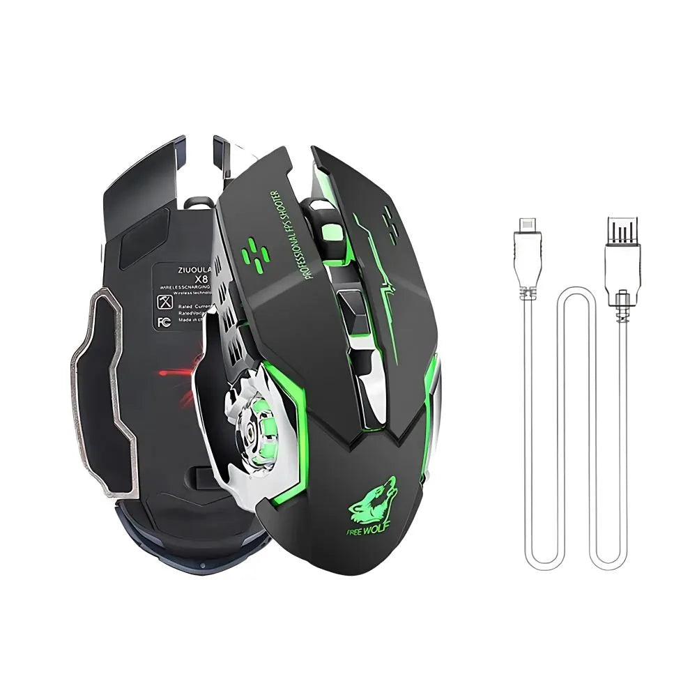 Souris Gamer LED Rechargeable Noir