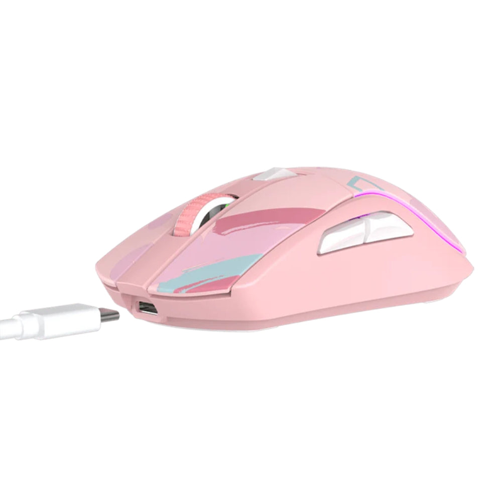 Souris sans-fil dareu A950 rose vue gauche