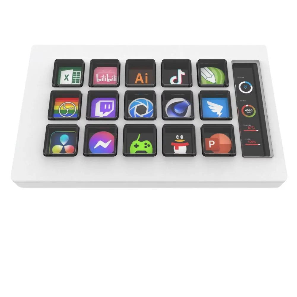 Stream deck Mirabox de couleur Blanc