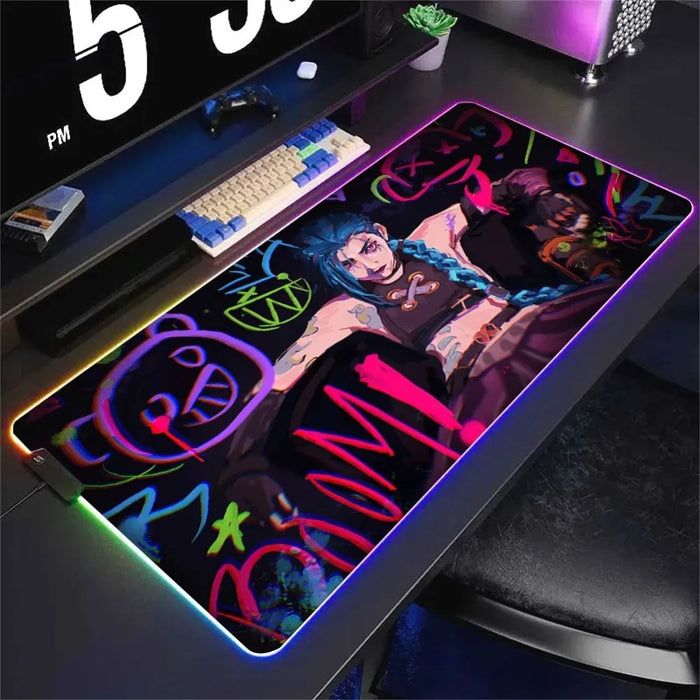 Ten sizes in 3 mm, illuminated edge — Jinx XXL RGB Mouse Pad – Arcane Style