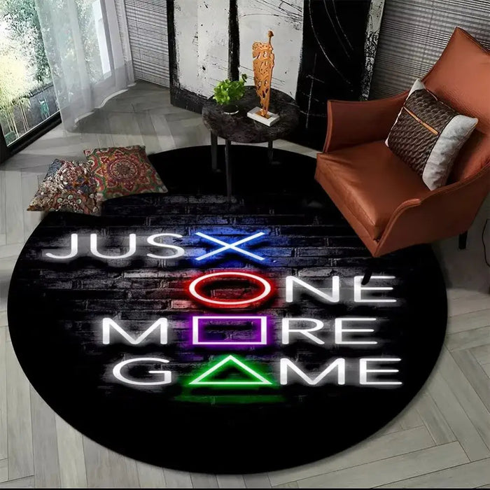 What it doesn't do — A touch of geek style and everyday comfort – Round gaming floor mat