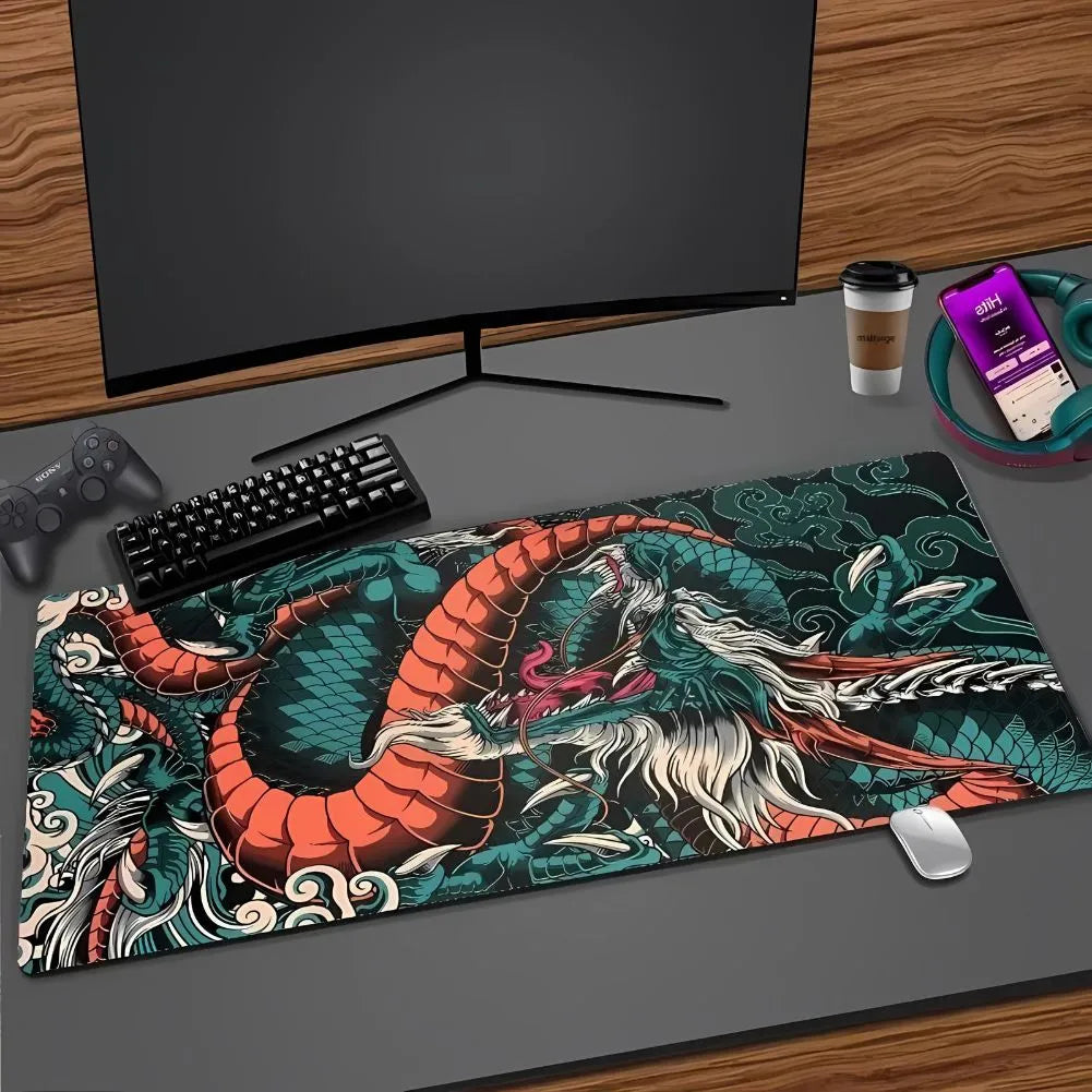 Tapis de souris XXL Dragon Vert Bureau