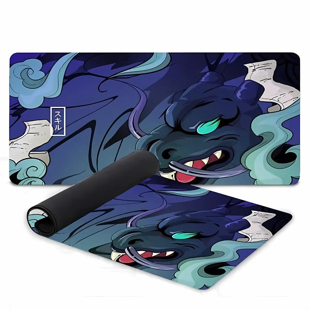 Tapis de souris XXL Dragon chinois Bleu