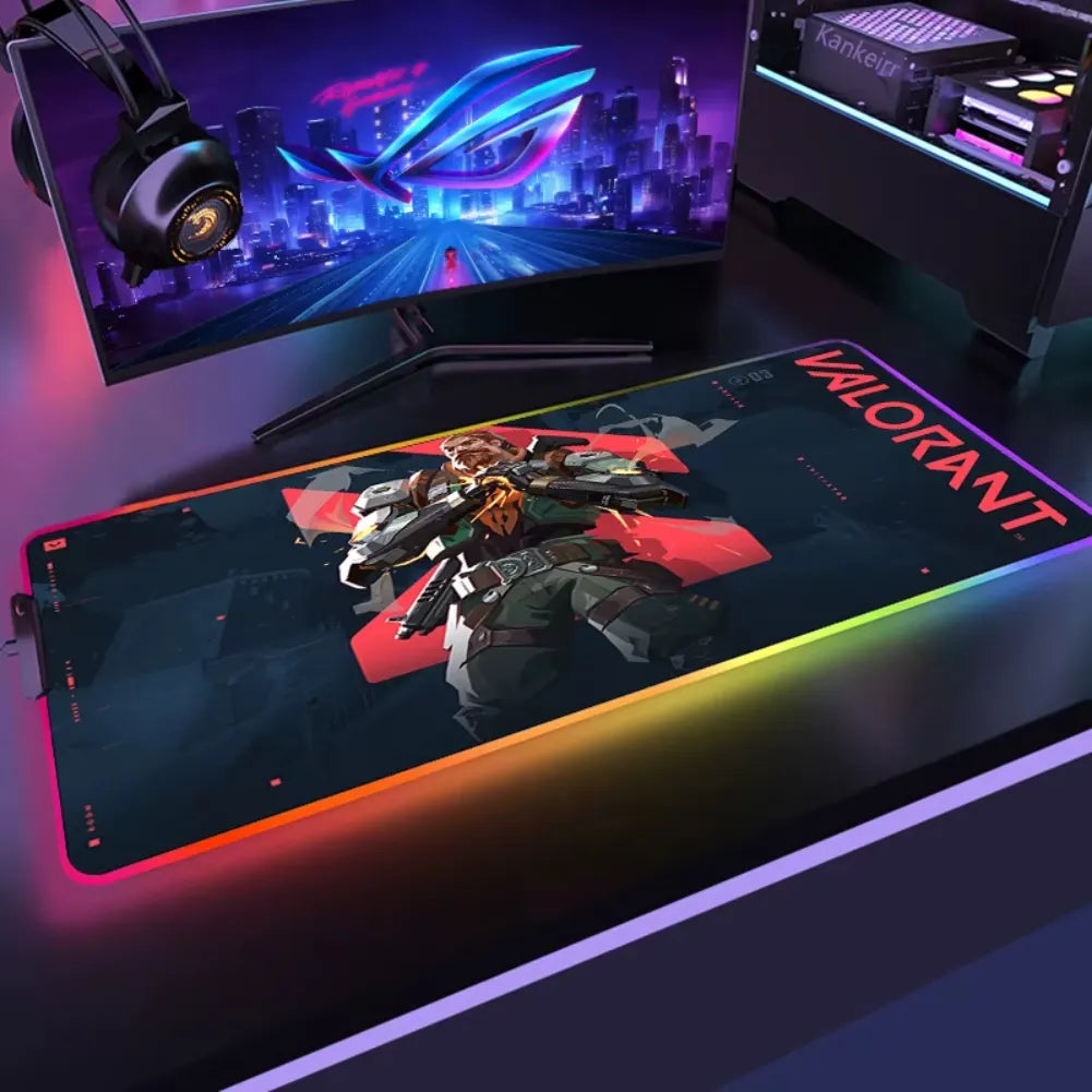 Tapis de souris XXL Valorant Brimstone dans une ambiance gaming