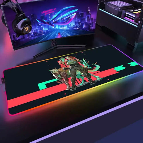 Effets lumineux et contrôle précis – Tapis de souris XXL Valorant Skye