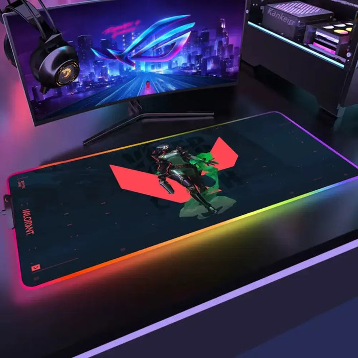 The surface: smooth, 3 mm — Toxic precision and RGB style – XXL Valorant Viper mouse pad