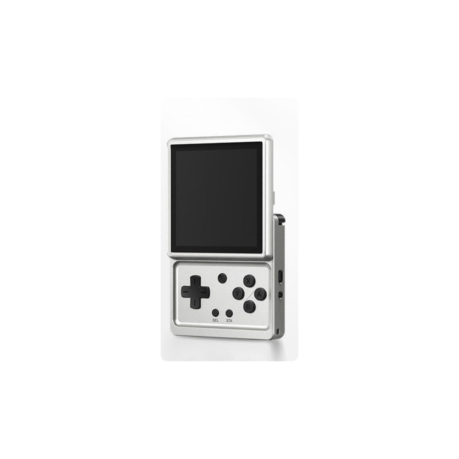 Console Anbernic RG Rotate en coloris argent, châssis aluminium, écran carré relevé