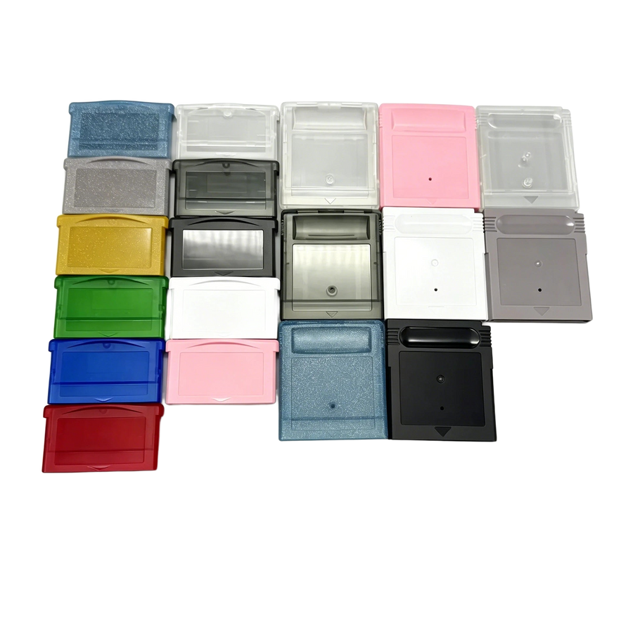 Coques de cartouche de rechange sans logo pour Game Boy, Game Boy Color et Game Boy Advance, alignées par teintes translucides et opaques