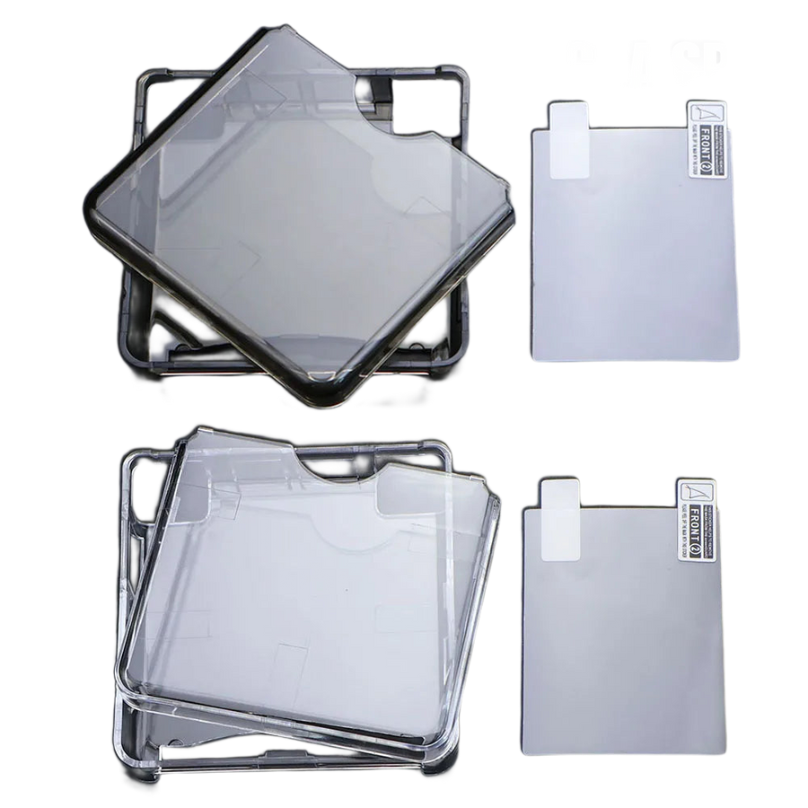 Coque de protection transparente pour Game Boy Advance SP accompagnée de son film d'écran
