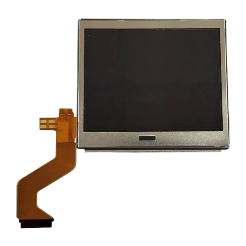 Dalle LCD de rechange pour DS Lite posée à plat, nappe souple dépliée sur le côté