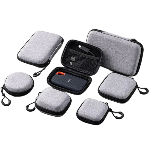 Étui de transport zippé pour console portable, câbles et microSD