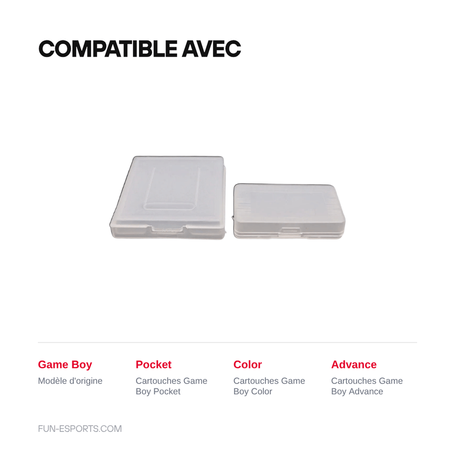 Compatible avec — Étui rigide pour cartouches Game Boy Color et Game Boy Advance