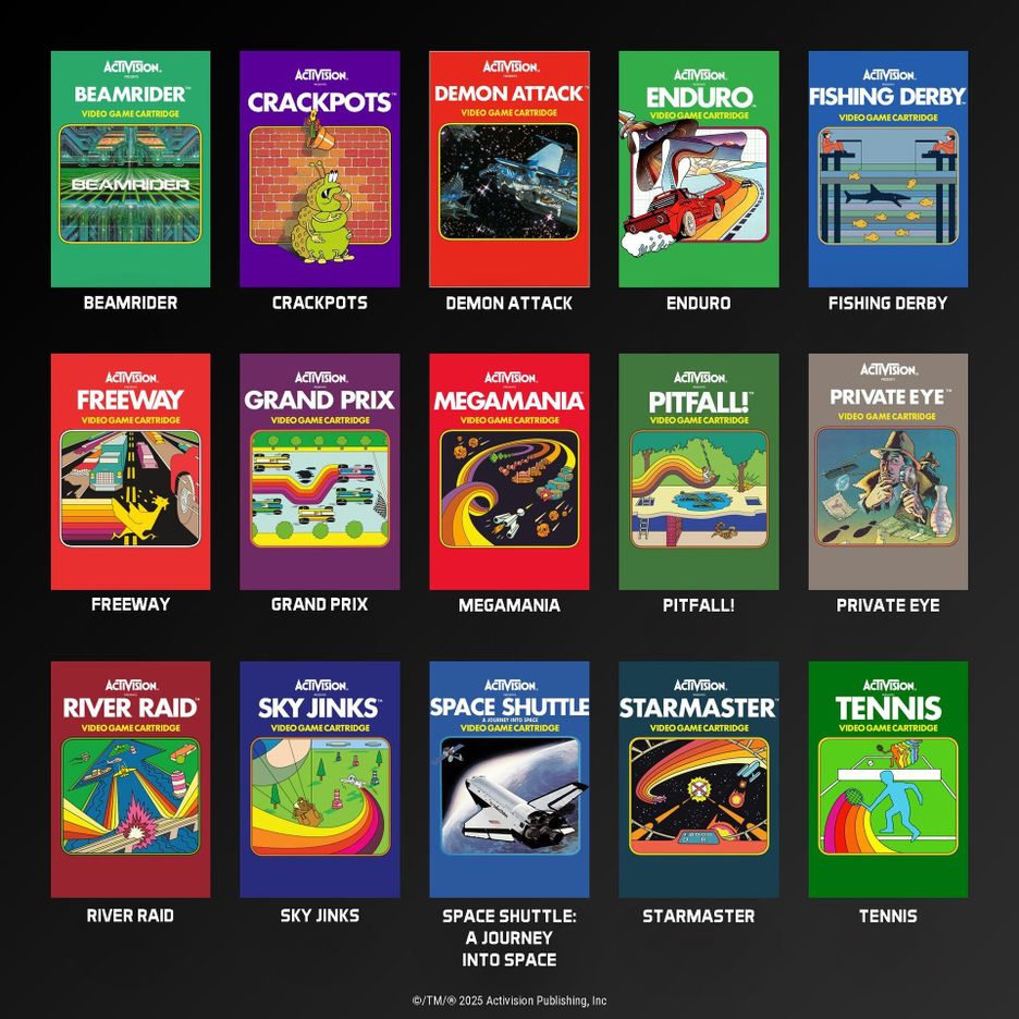 Les 15 jeux de la cartouche Evercade Activision Collection 1