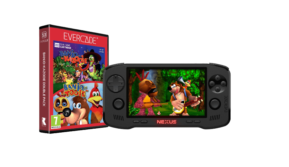 Console Evercade Nexus avec la cartouche Banjo-Kazooie Double Pack