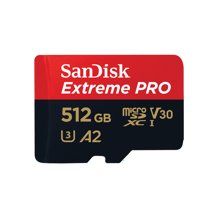 Carte microSDXC SanDisk Extreme PRO 512 Go, vue de face