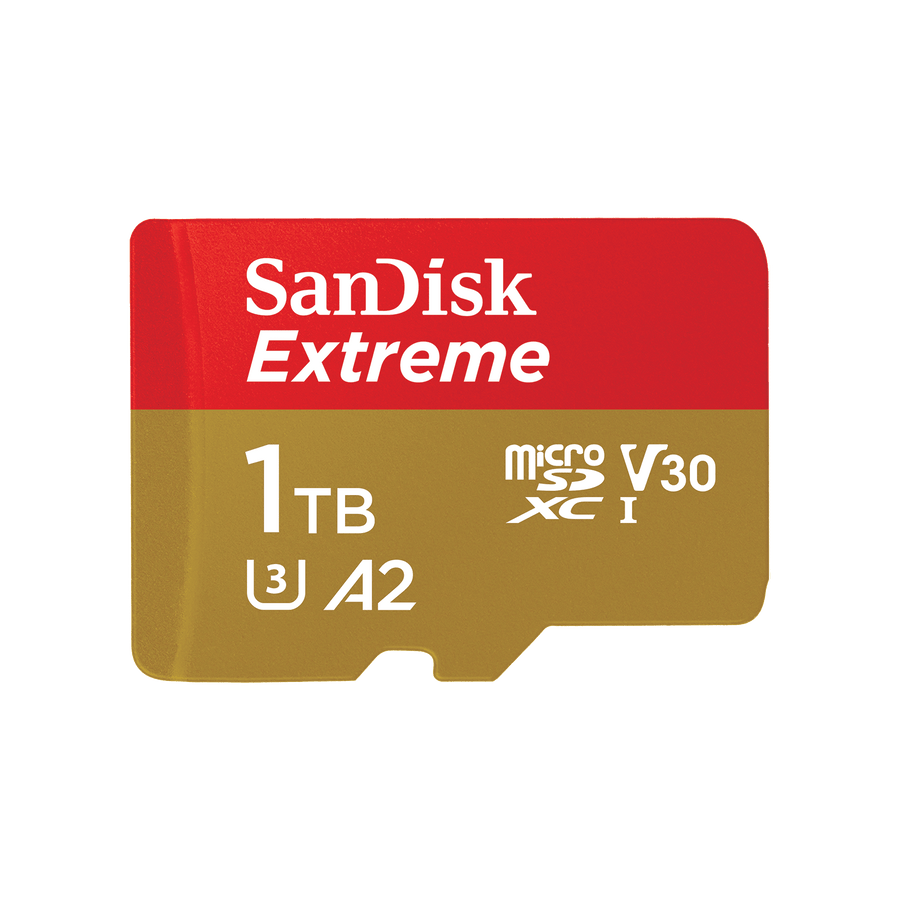 SanDisk Extreme 1TB microSDXC card, front view