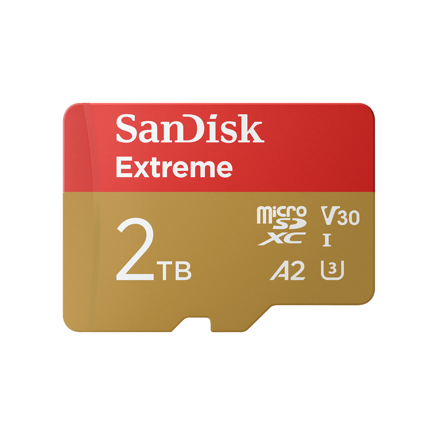SanDisk Extreme 2TB microSDXC card, front view