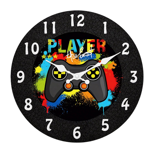 Horloge murale manette de jeu en bois — quartz silencieux