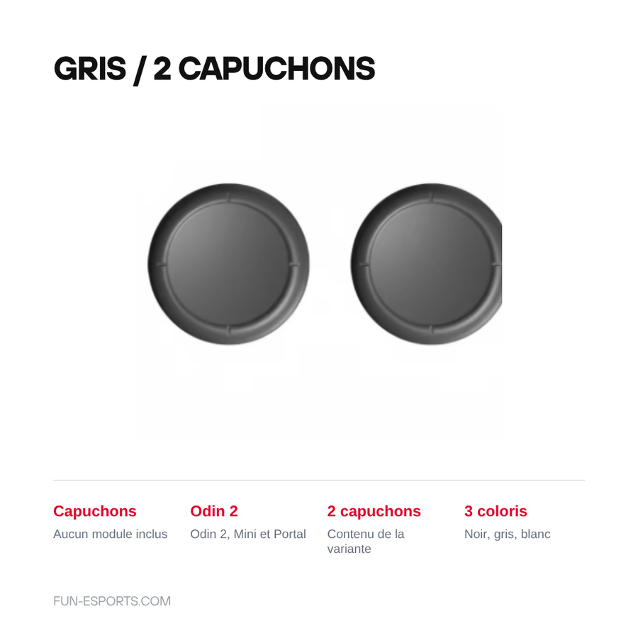 Variante gris, 2 capuchons de joystick pour Odin 2
