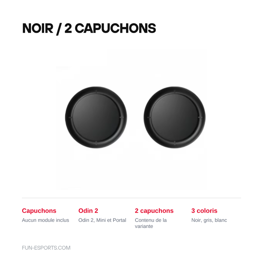 Variante noir, 2 capuchons de joystick pour Odin 2