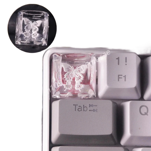 Translucent resin butterfly keycap — SA or OEM profile, MX stem
