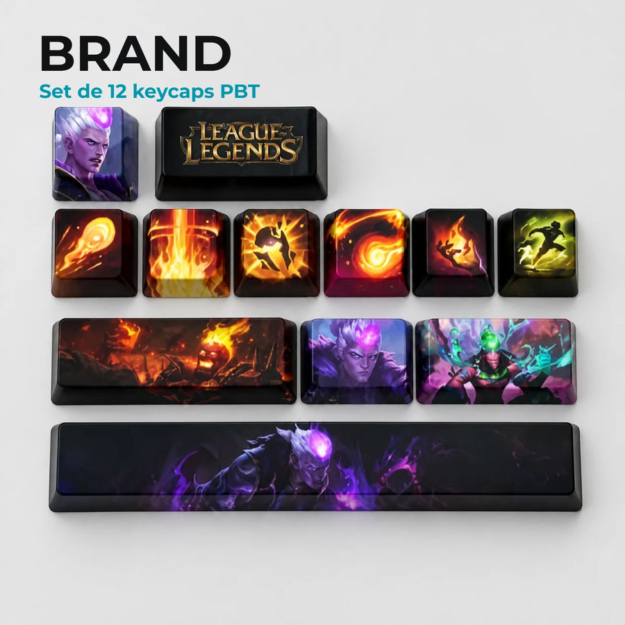 Brand League of Legends keycaps — 12-key PBT set