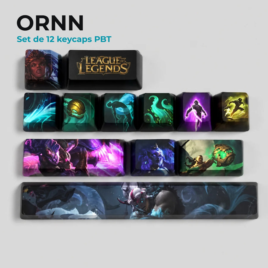 Ornn League of Legends keycaps — 12-key PBT set