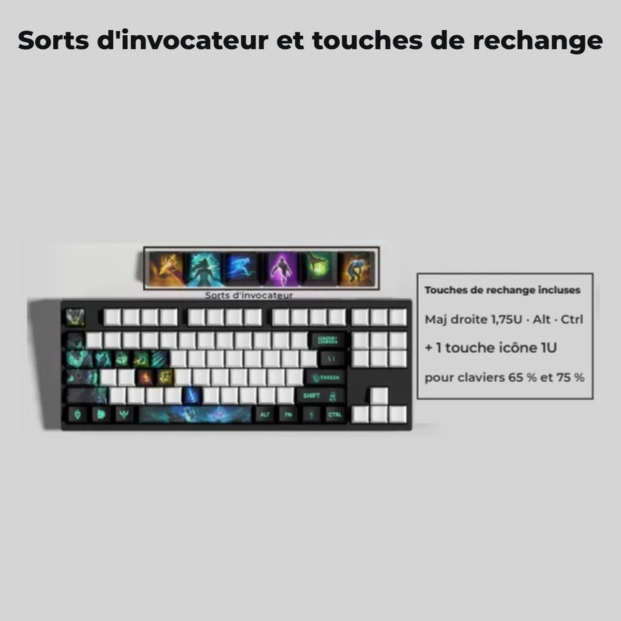 Thresh League of Legends keycaps — summoner spells and spare keys for 65% and 75% keyboards