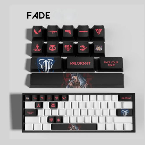 Keycaps Valorant Fade – 14 touches PBT anti-décoloration