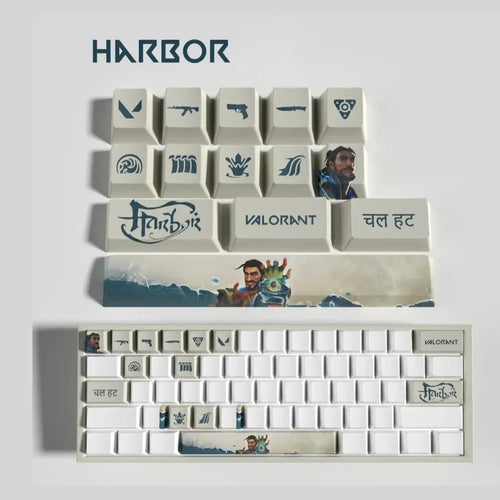 Keycaps Valorant Harbor – Set de 14 touches PBT pour clavier mécanique