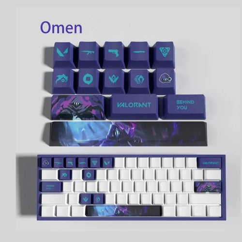 Furtivité ultime : Keycaps Valorant Omen – 14 touches PBT mate