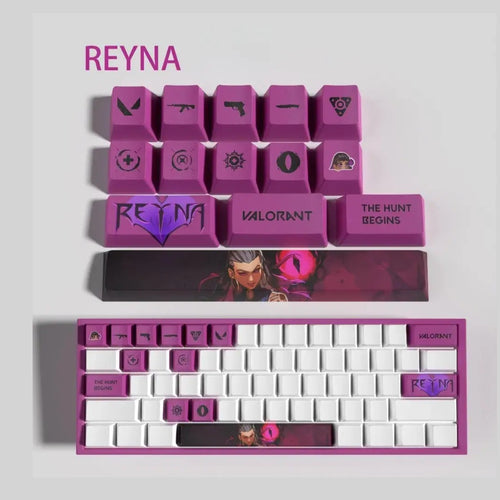 Effet spectral : Keycaps Valorant Reyna – 14 touches PBT