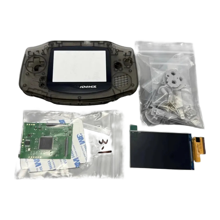 Kit complet réunissant une dalle IPS 2,9 pouces et une coque de remplacement pour Game Boy Advance