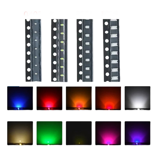 Pack of 100 SMD LEDs, 0402 to 1206 — modding and backlighting