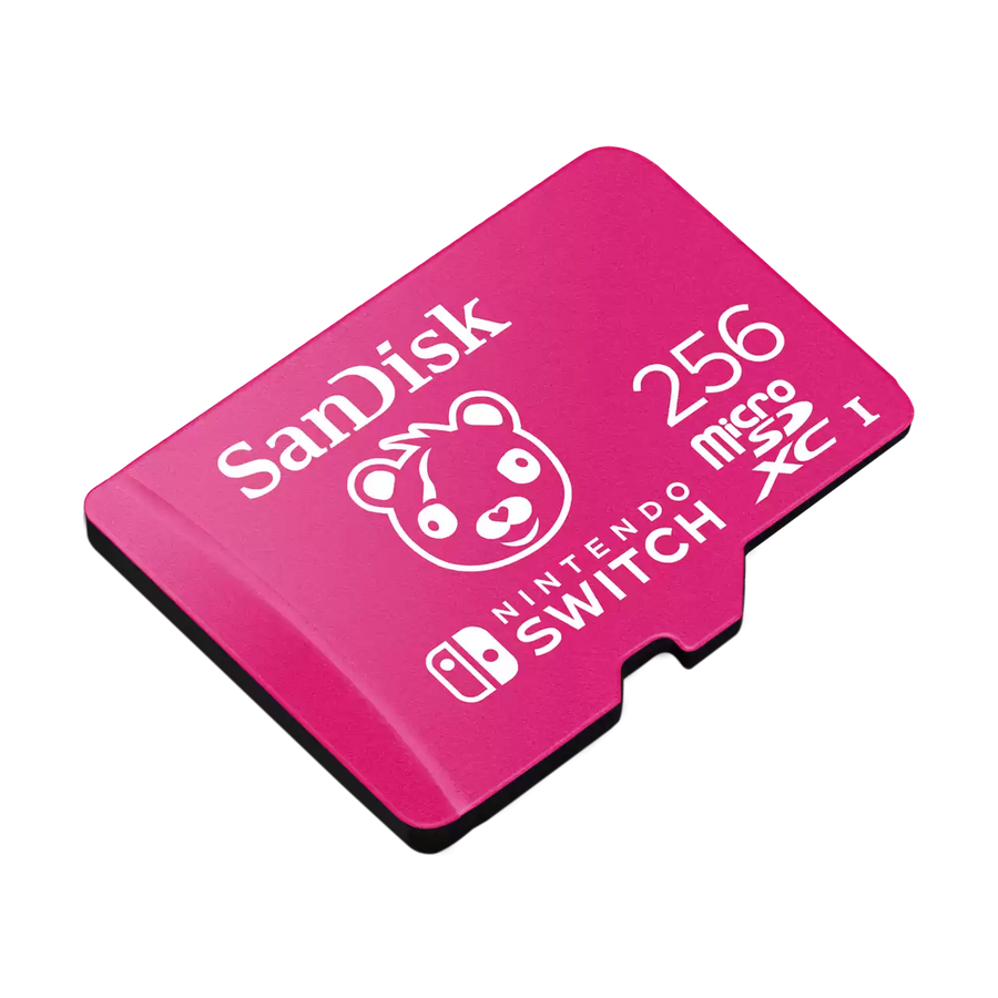 Carte SanDisk microSDXC Fortnite 128 Go pour Nintendo Switch avec design coloré.