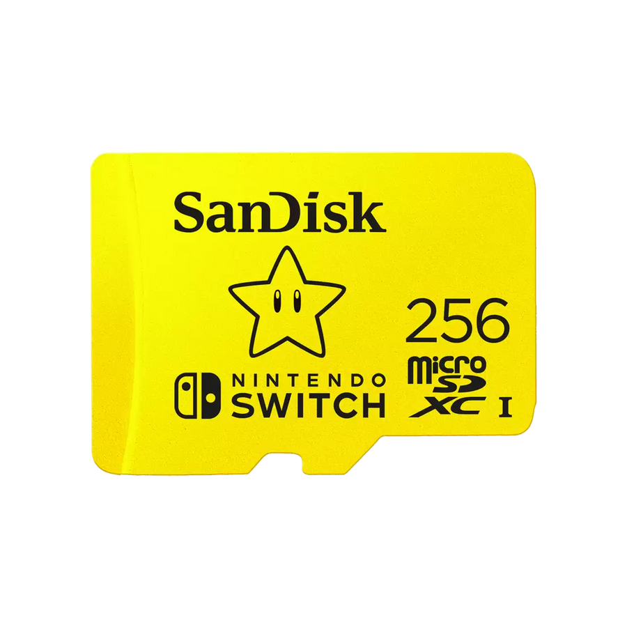 Carte microSDXC sous licence Nintendo® pour Nintendo Switch™ SanDisk 256 Go couleur jaune avec étoile