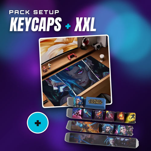 Pack setup Jinx — keycaps Jinx + tapis XXL Arcane Style Arcane et confort