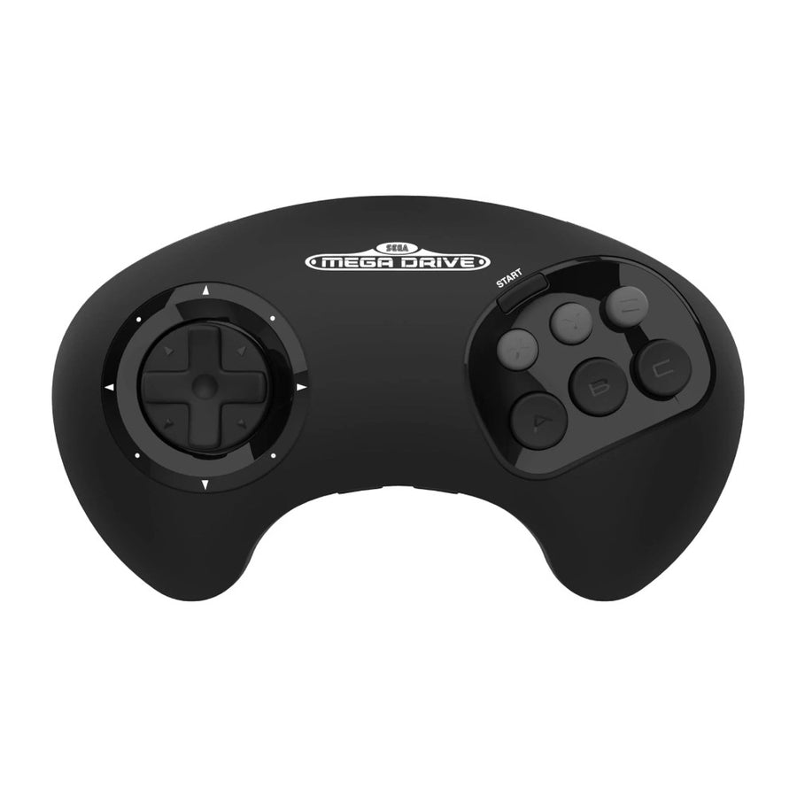 Manette sans fil Retro-Bit BIG6 2,4 GHz pour Mega Drive, 6 boutons, coloris noir