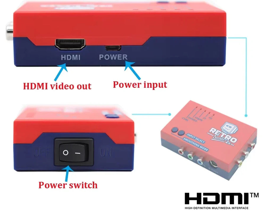 Convertisseur RetroScaler2x AV vers HDMI avec line doubler pour consoles rétro — visuel 3