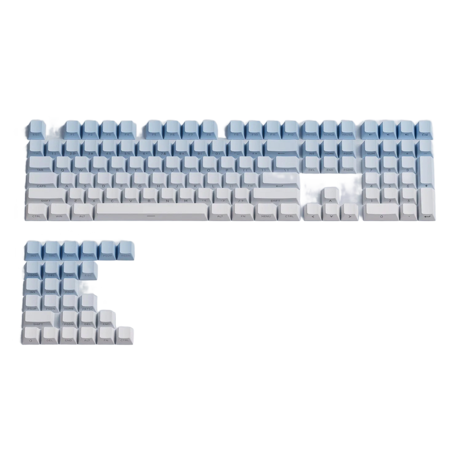 Ensemble de touches PBT au profil Cherry avec légendes imprimées sur les flancs, disposées en clavier complet