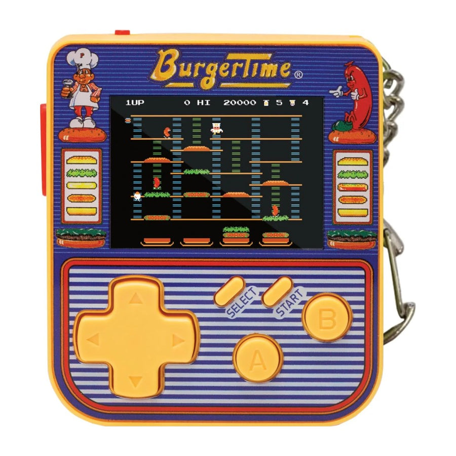 Super Micro, mini console porte-clés à jeux d'arcade intégrés et écran couleur 2 pouces, édition BurgerTime