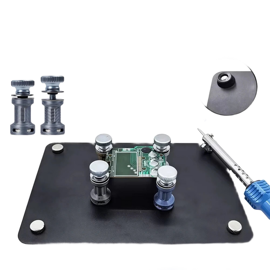Plateau d atelier avec broches magnétiques orientables pour maintenir une carte électronique
