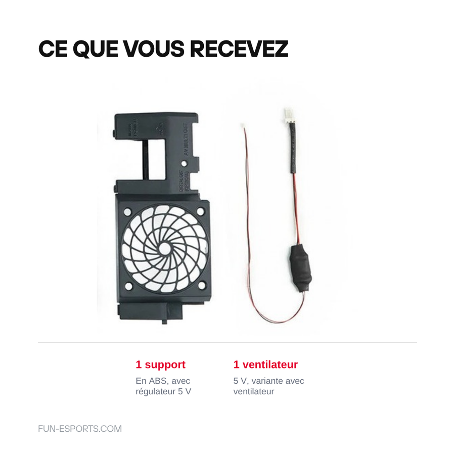 Support de ventilateur 5 V pour PS2 Fat, variante avec ventilateur : ce que vous recevez