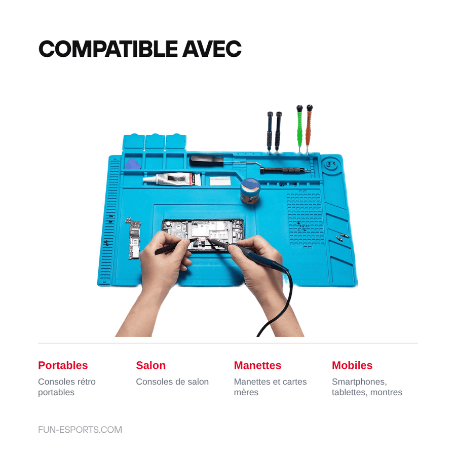 Compatible avec — Tapis de réparation silicone pour soudure — compartiments magnétiques