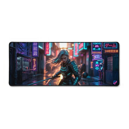 Tapis de souris XXL Cyberpunk Samurai | PopMyPad | 900x400mm | 3 mm |  Vitesse et Précision.